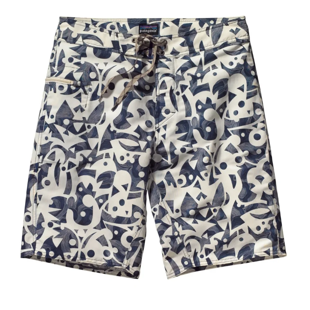 PATAGONIA Wavefarer Boardshorts  Swim Trunks Blue Print Surf Large 36